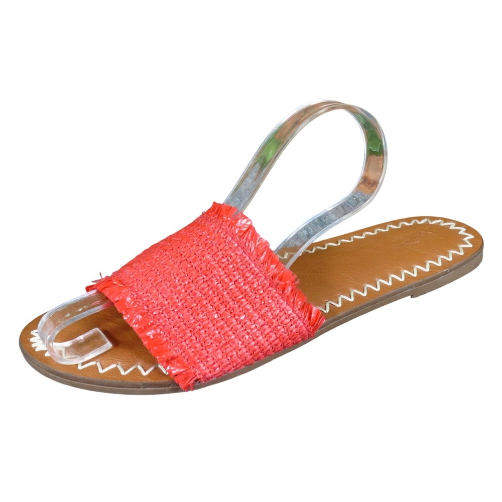 Universal Thread Luciana Women Woven Slide Sandals Size 8 Casual Summer Red
